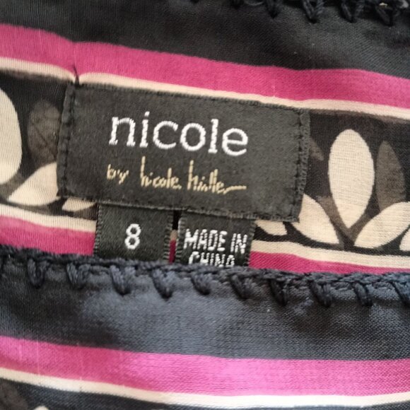 Nicole Miller Peasant Blouse NWT Square Neck Flowy Lined Size 8 Polyester - Picture 3 of 6